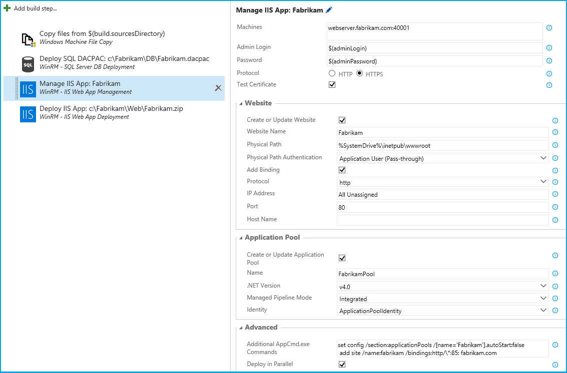 WinRM: IIS Web App Management